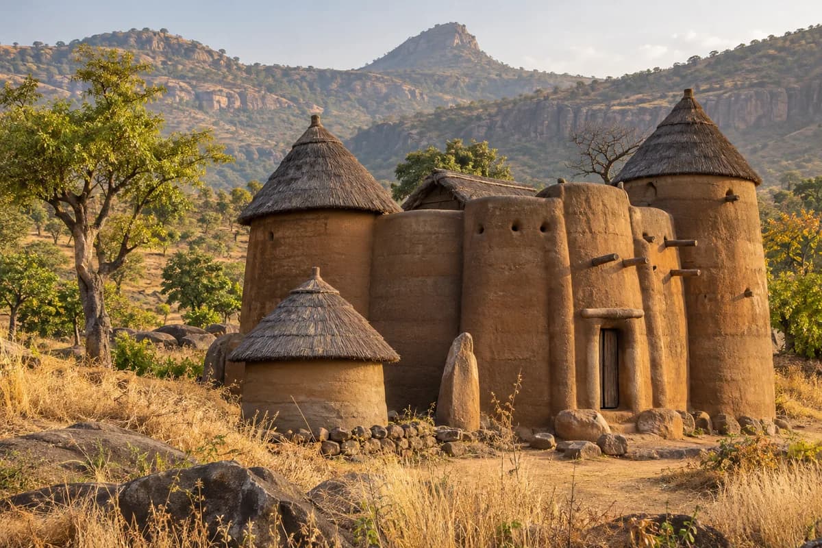 Tata Somba en terre et chaume dans l'Atacora