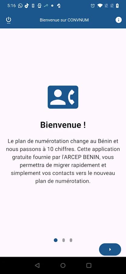 CONVNUM welcome screen: Benin moves to 10-digit numbers