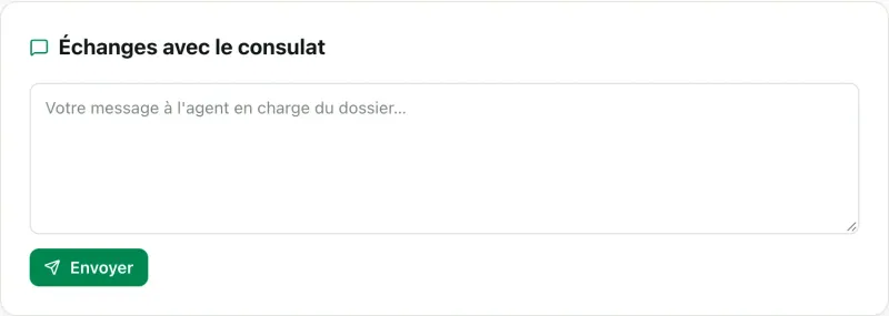 Cadre Échanges avec le consulat dans un dossier
