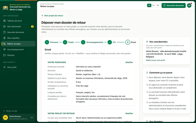 Dernière étape du dossier de retour : relecture et envoi
