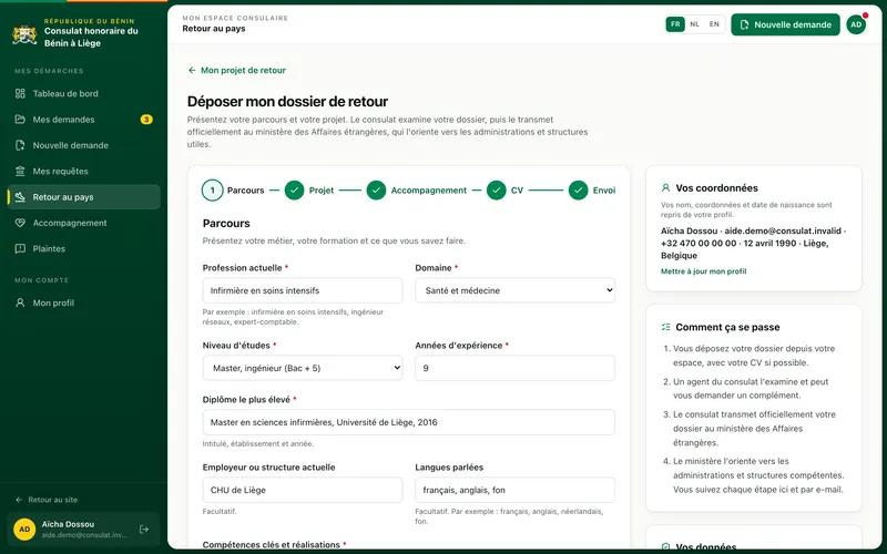 Première étape du dossier de retour : le parcours